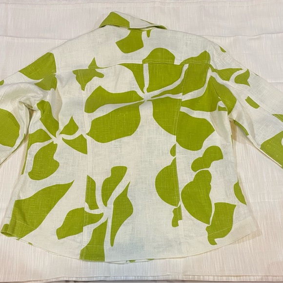 Chico’s Ramie Woven Floral Jacket and Shell - Picture 6 of 13